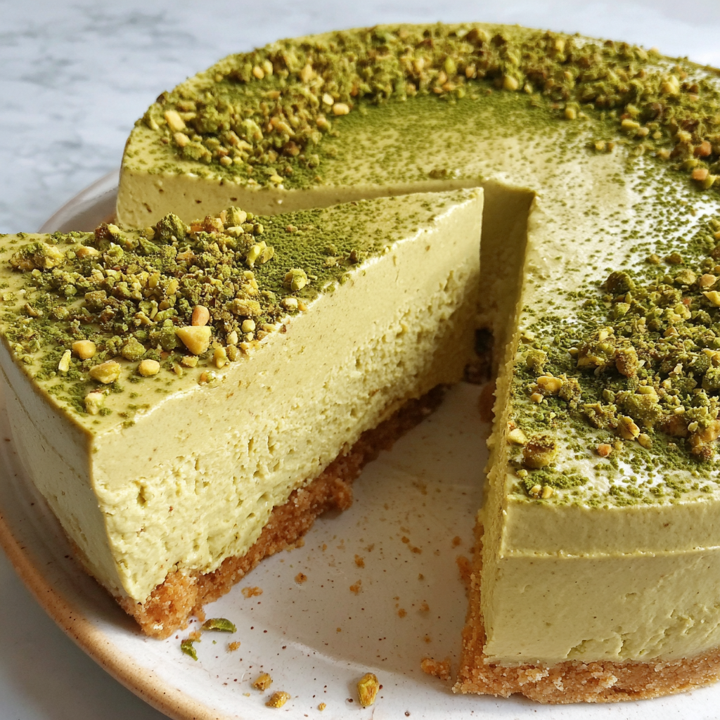 No‑Bake Matcha Cheesecake (Green Tea Cake!)