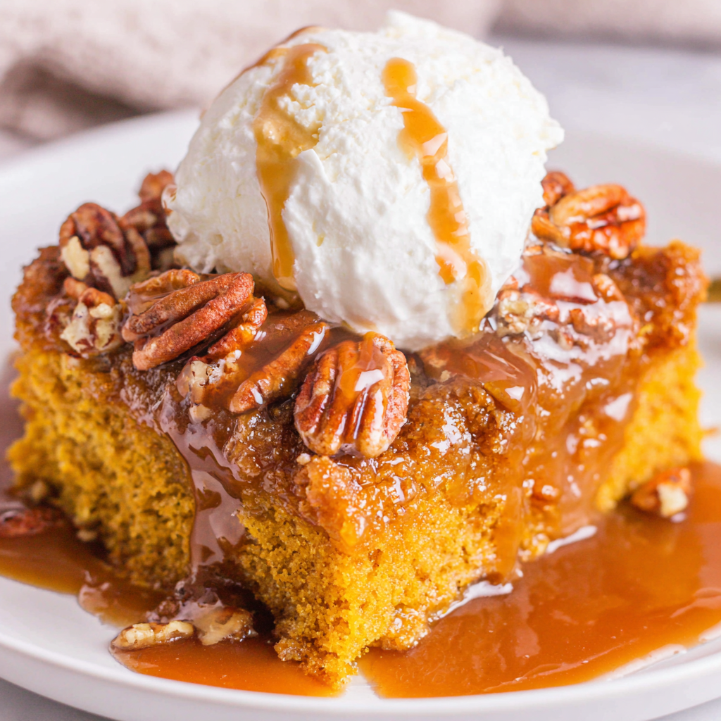 Pumpkin Pecan Cobbler (Loaf Pan Caramel-Pumpkin Dessert)