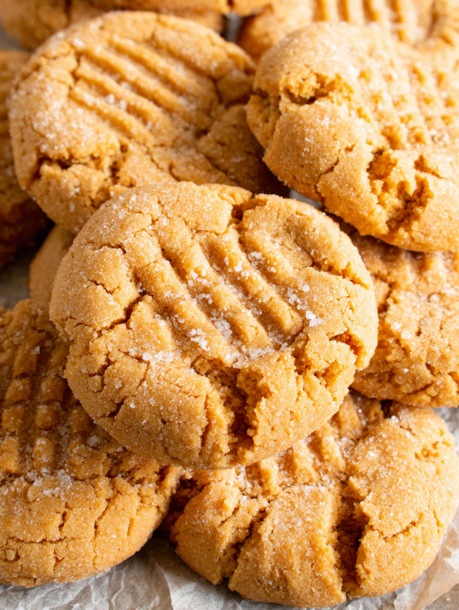 Fresh soft peanut butter cookies on cooling rack