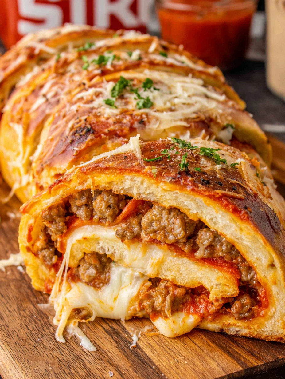 Braided stromboli on sheet pan