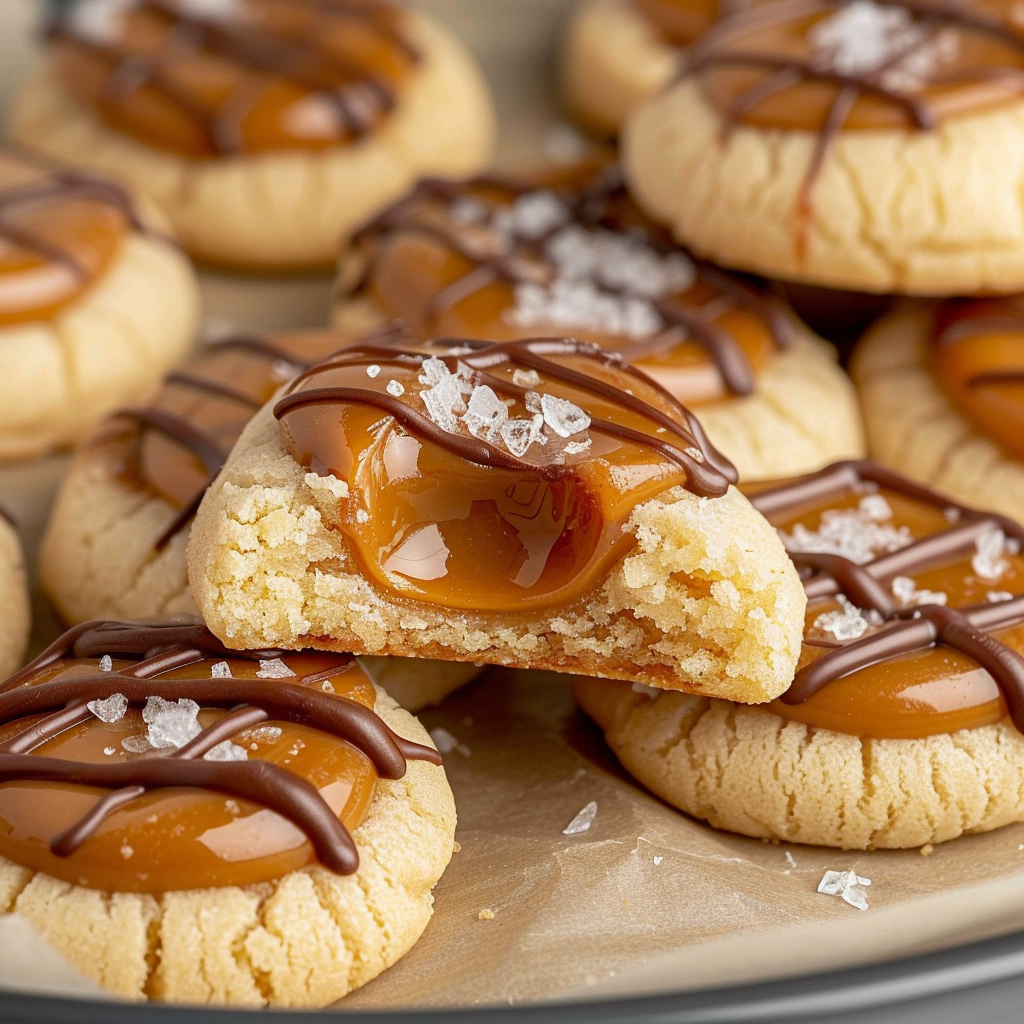 Twix Thumbprint Cookies