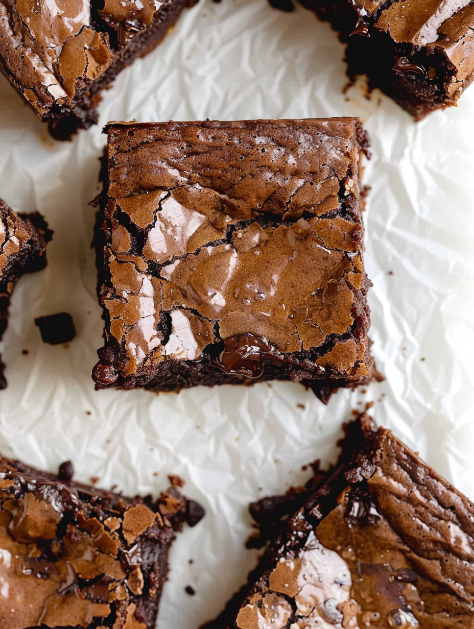 Brownie batter being folded in a bowl