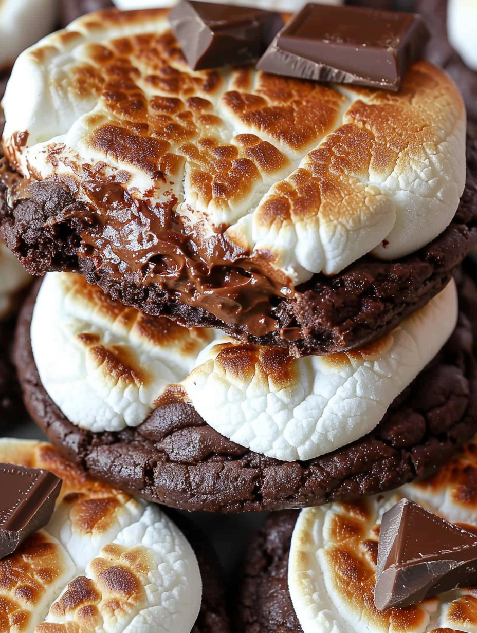 Close-up of toasted marshmallow cookie