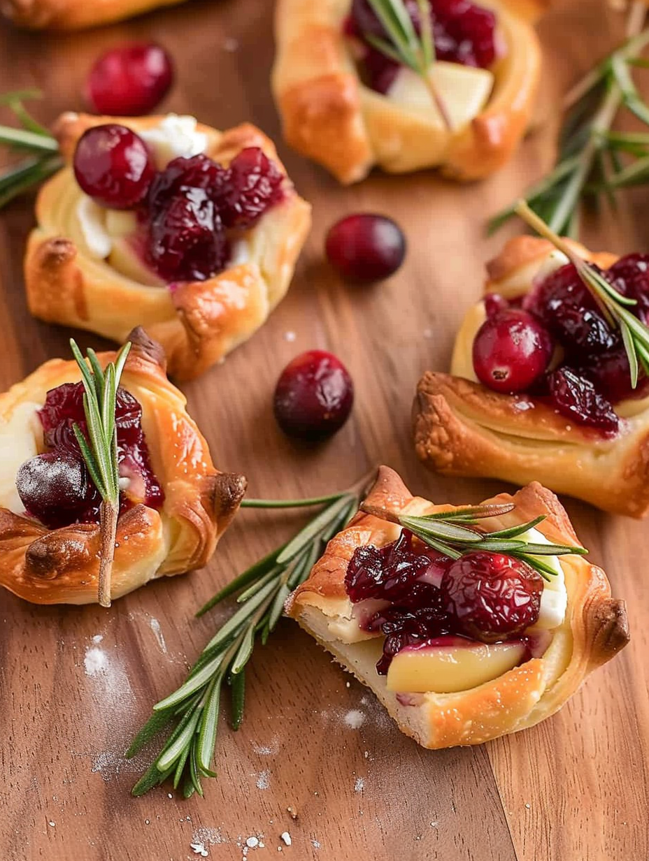 Cranberry Brie Bites in mini muffin tin