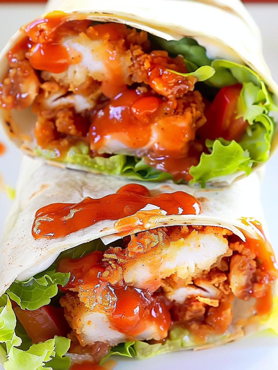 Sticky glazed chicken fingers on a tortilla with shredded cheddar