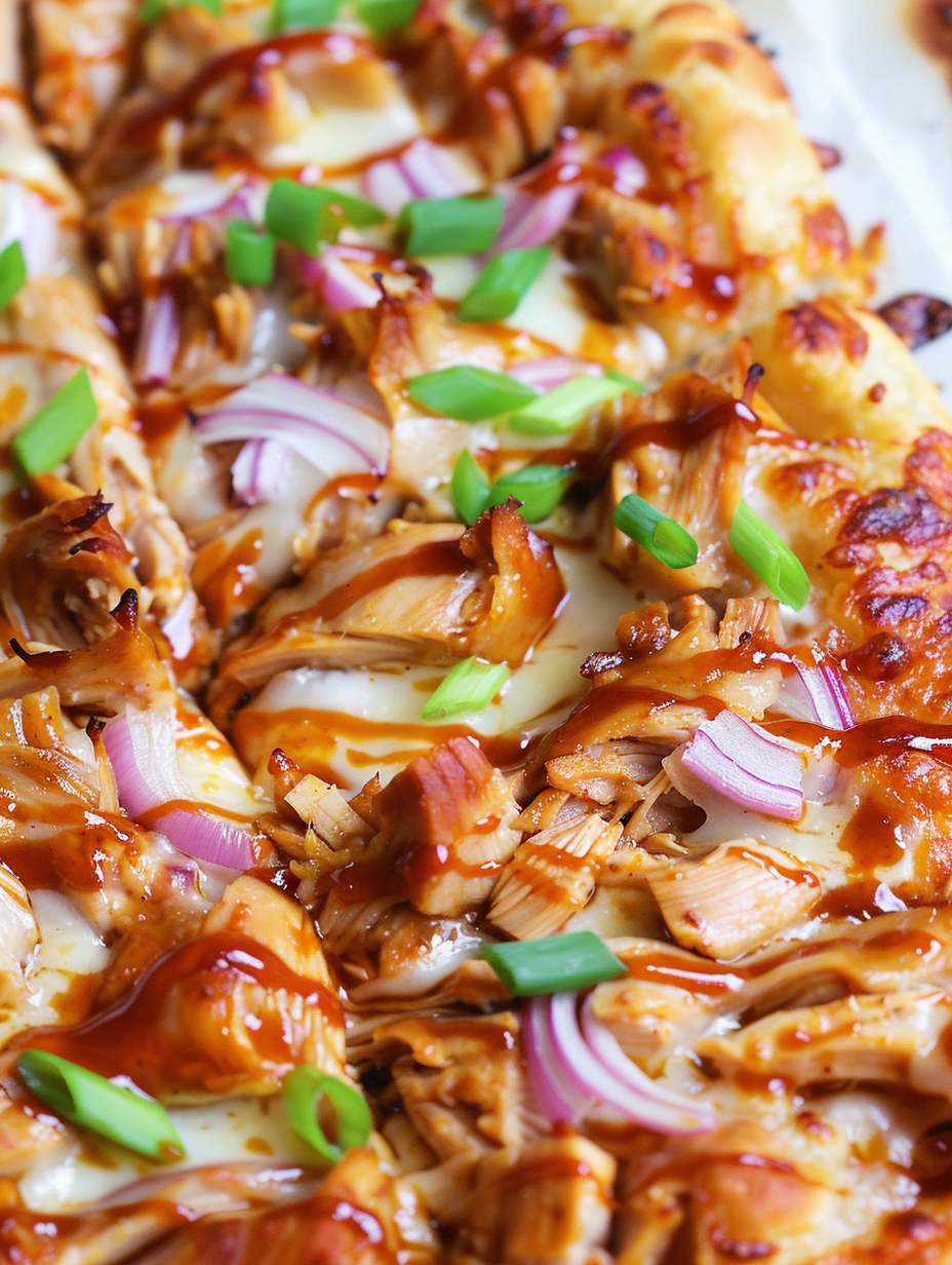 Puff Pastry BBQ Chicken Pizza on parchment