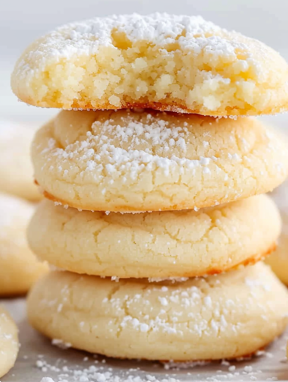 Batch of cream cheese cookies cooling on a wire rack