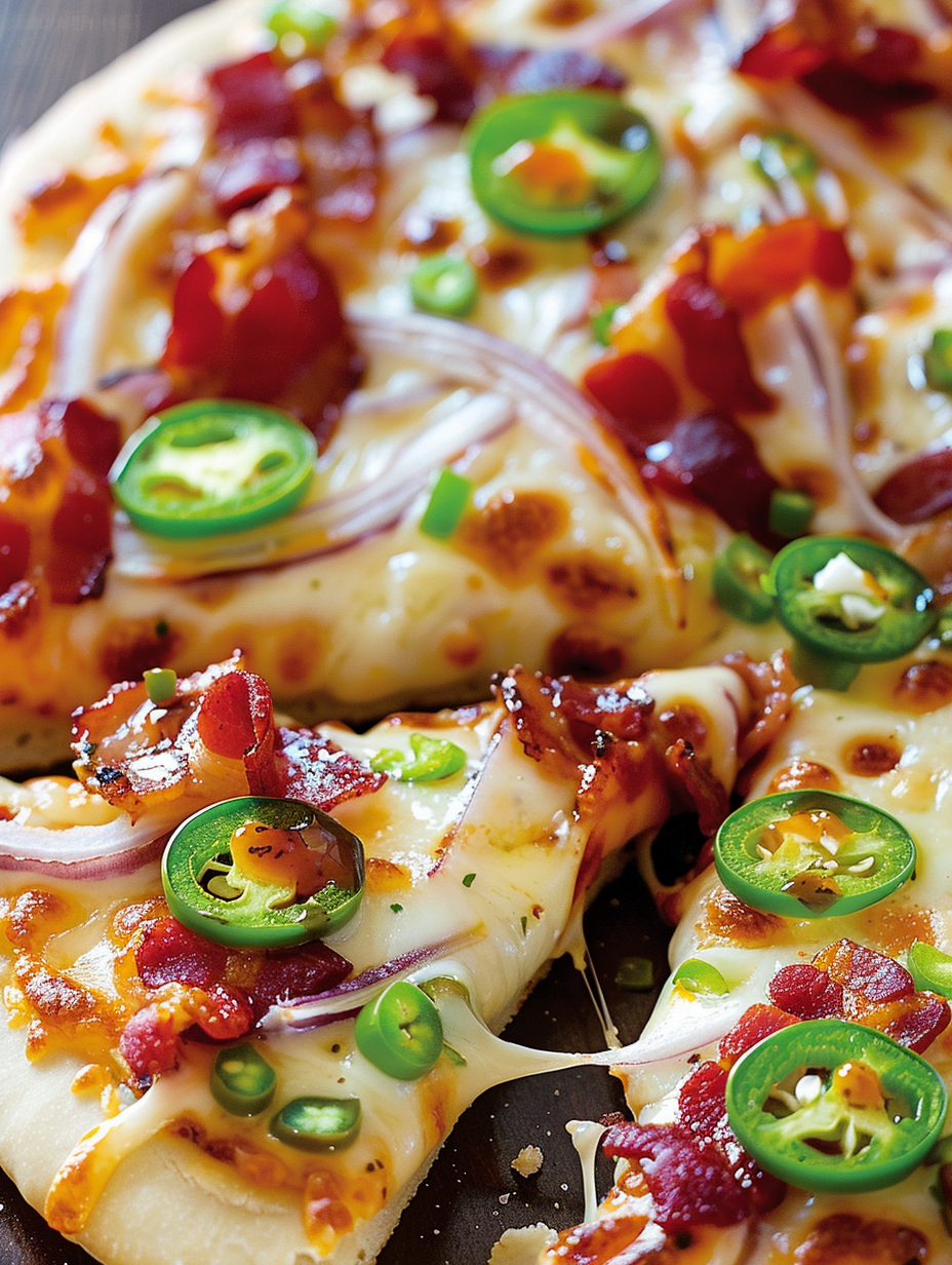 Jalapeño Popper Pizza fresh from oven