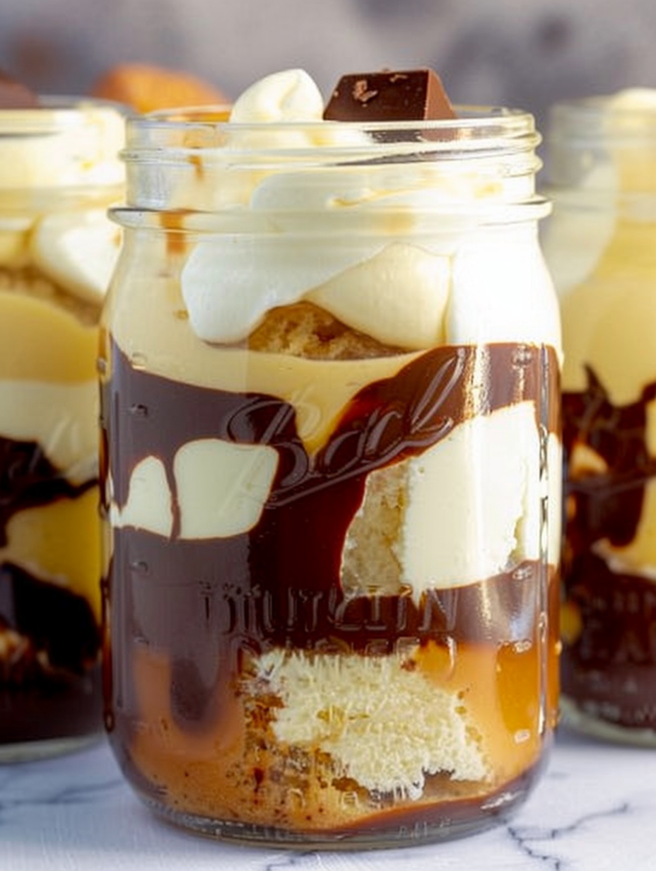 Mason Jar Boston Cream Pie Parfait