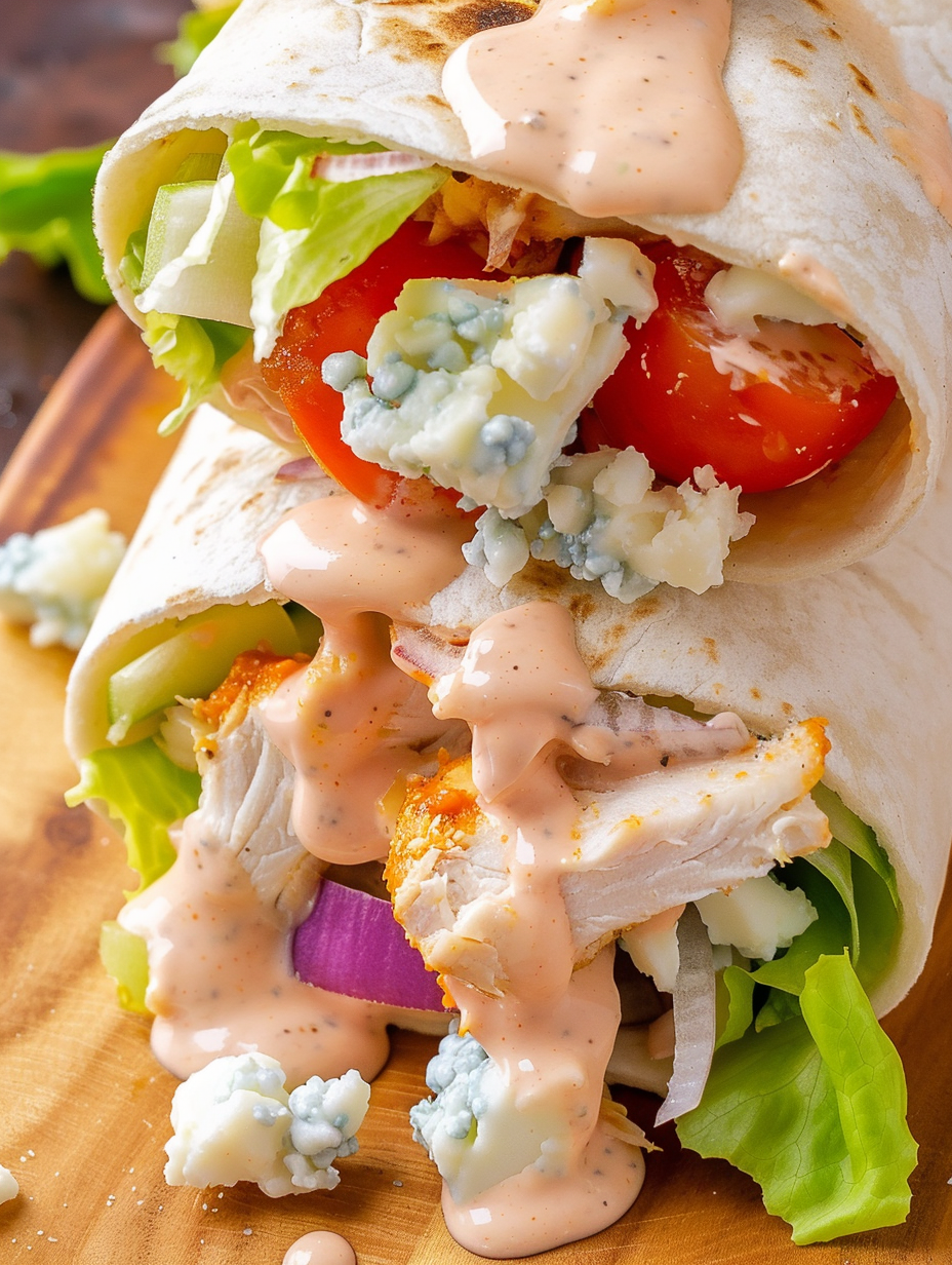 Buffalo chicken being tossed in hot sauce in a bowl
