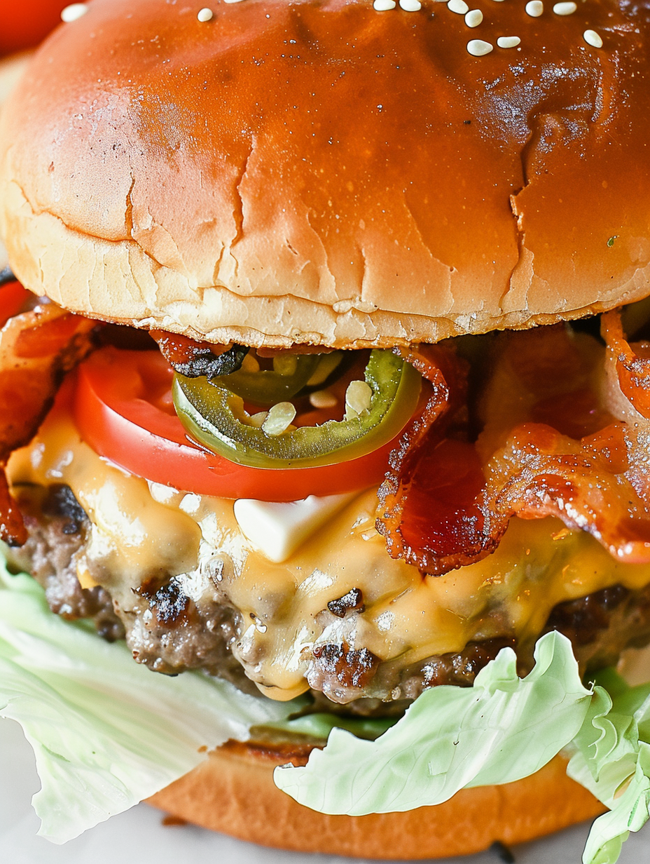 Jalapeño & Cheddar Stuffed Bacon Cheeseburgers