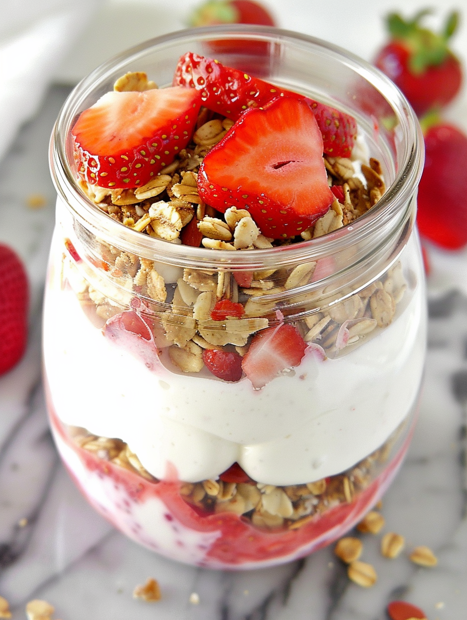Strawberry Cheesecake Breakfast Parfait