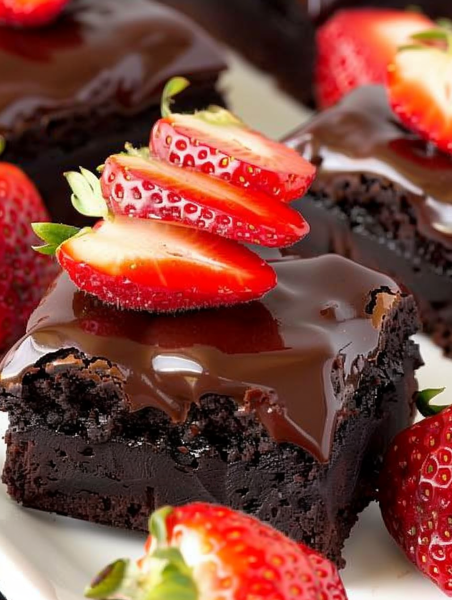 Chocolate Covered Strawberry Brownies