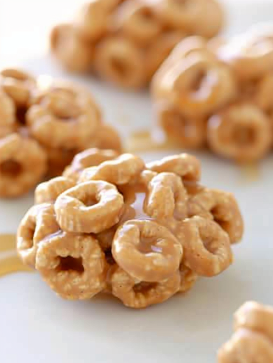 Drop spoonfuls of coated cereal onto parchment paper