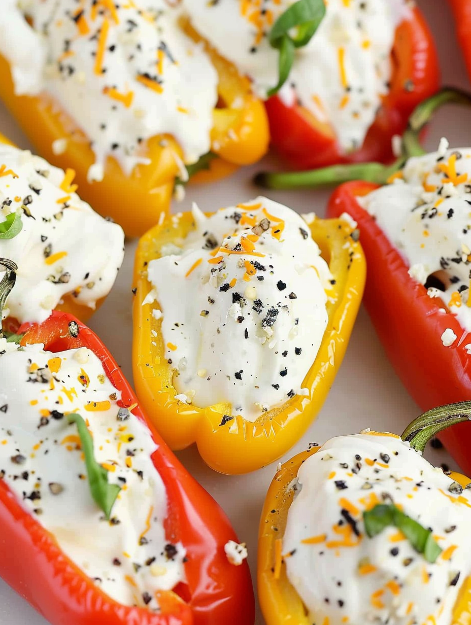 Everything Bagel Cream Cheese Stuffed Mini Peppers
