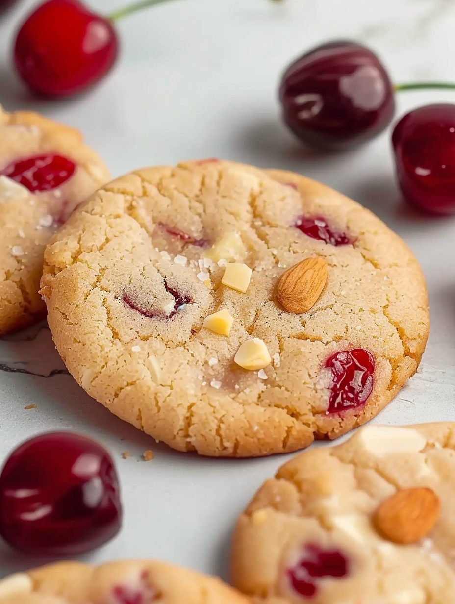 Soft Cherry Almond Icebox Cookies on cooling rack