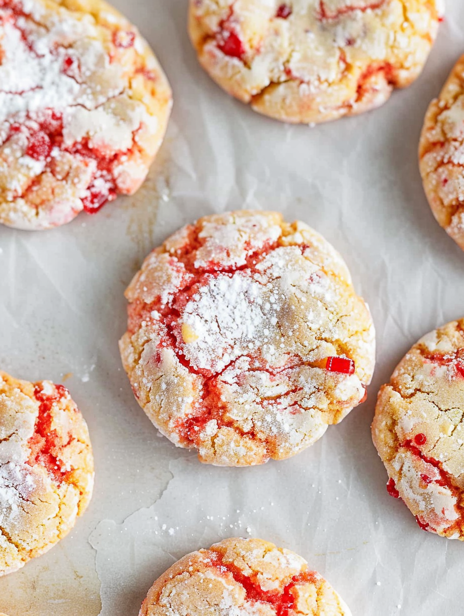 Close-up of a powdered Red Hot Cookie