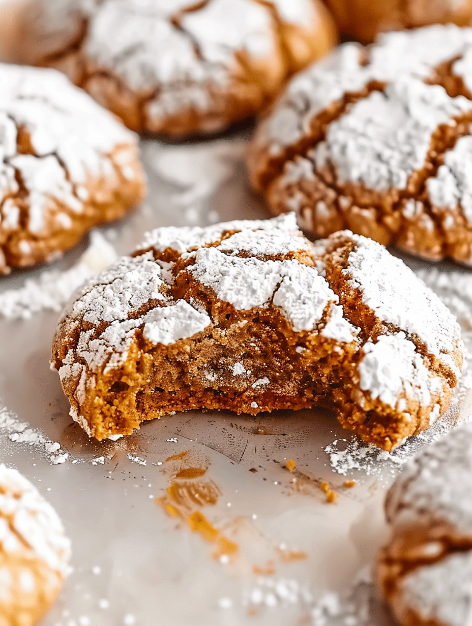 gingerbread crinkle cookies on parchment