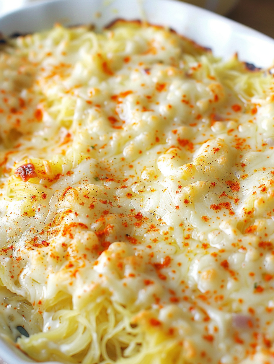 Baked spaghetti squash Monterey in casserole