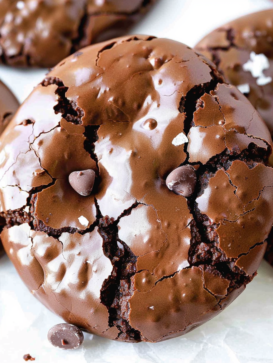 Small batch flourless chocolate cookies on parchment