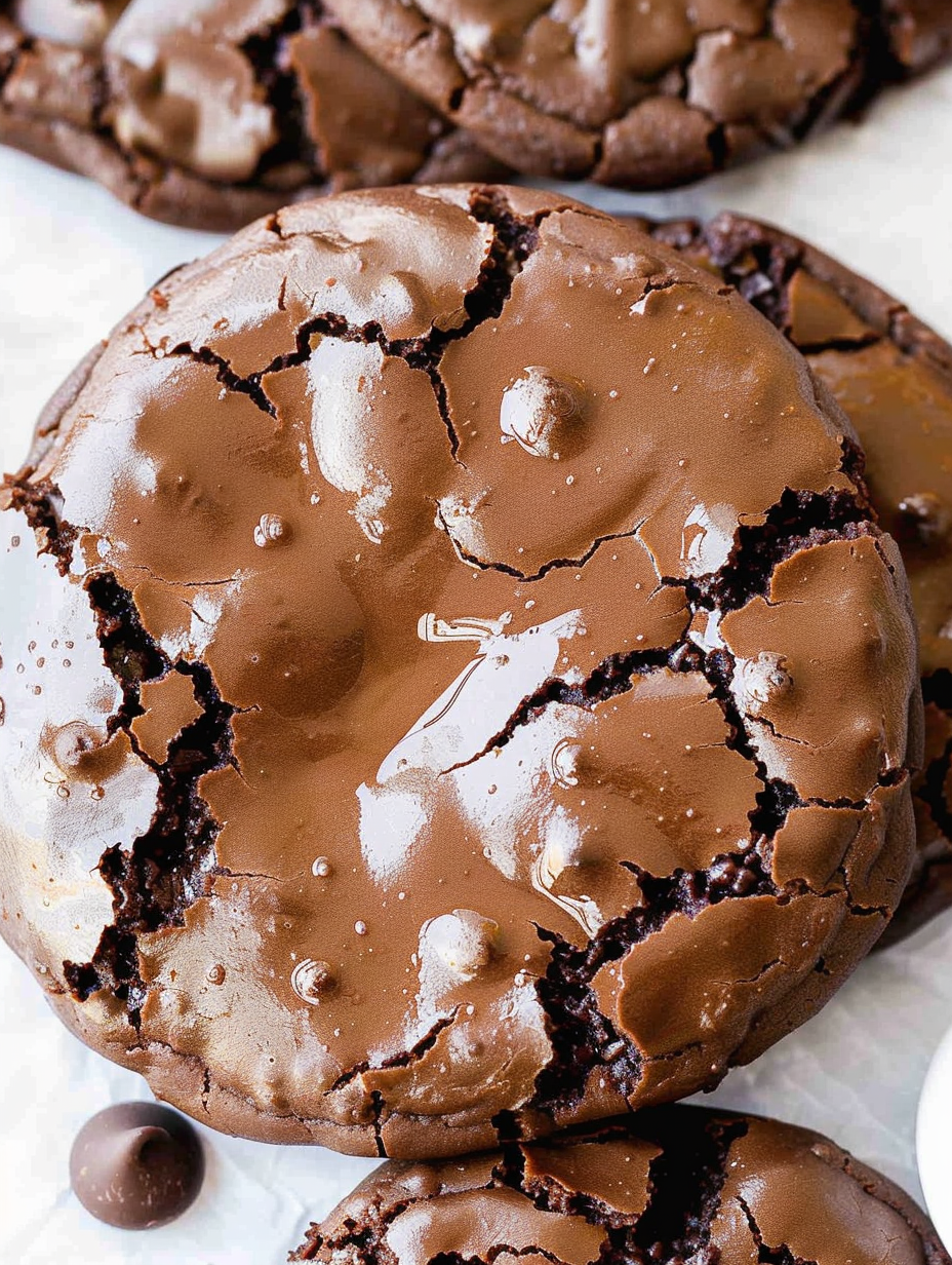 Close up of crinkled cookie top