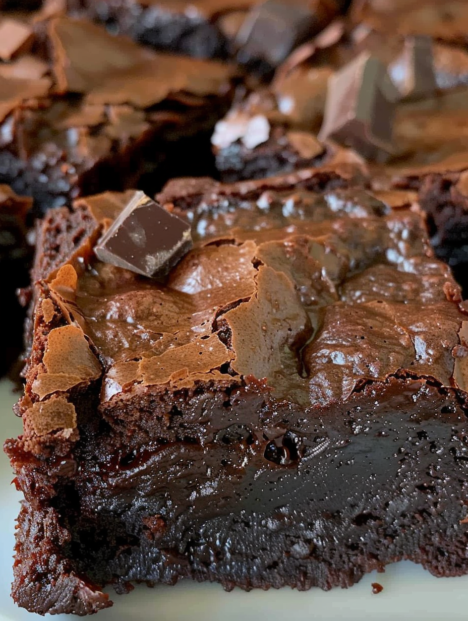Sliced banana brownies on a serving board