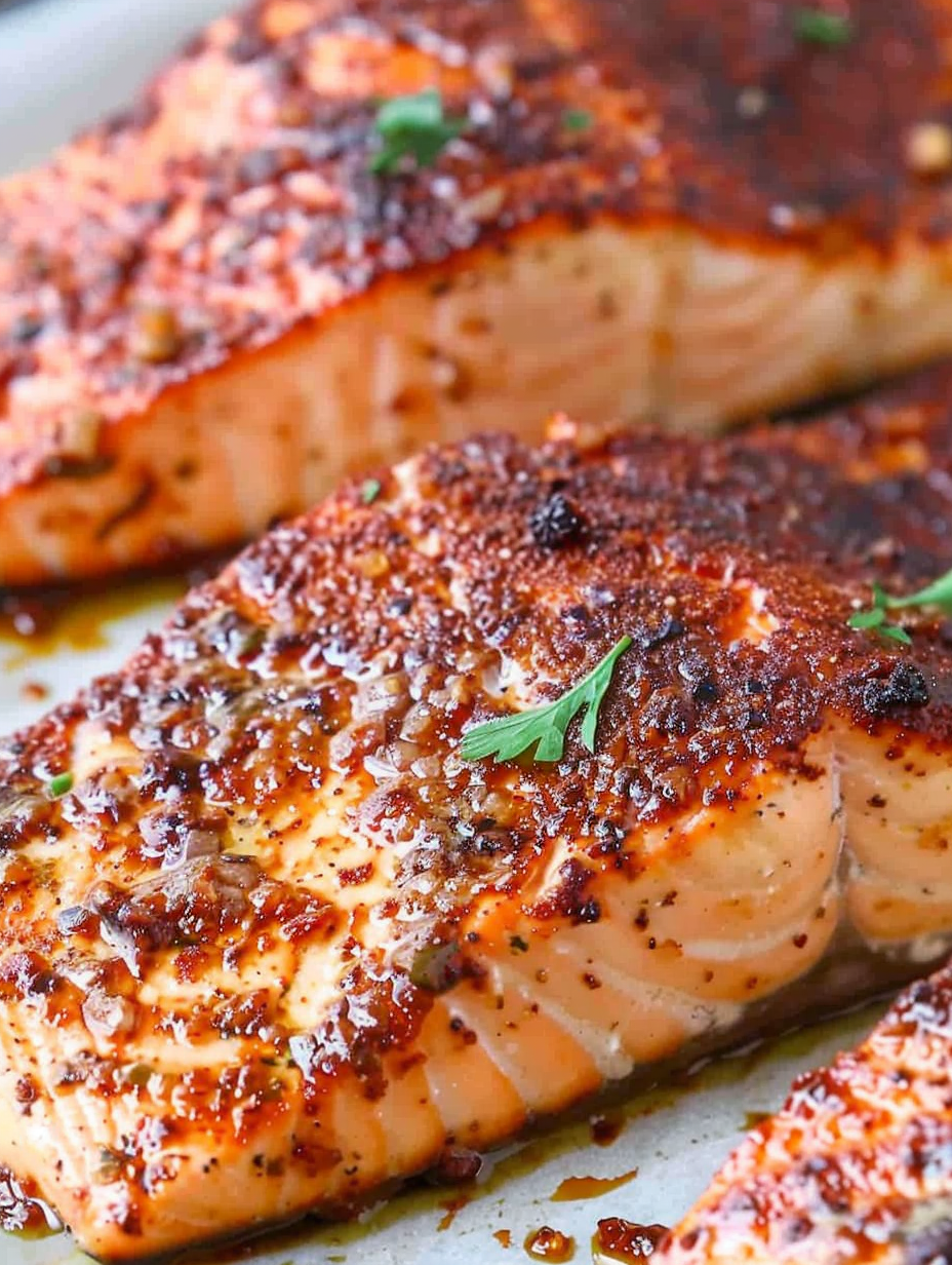 Air fryer salmon fillets in a basket