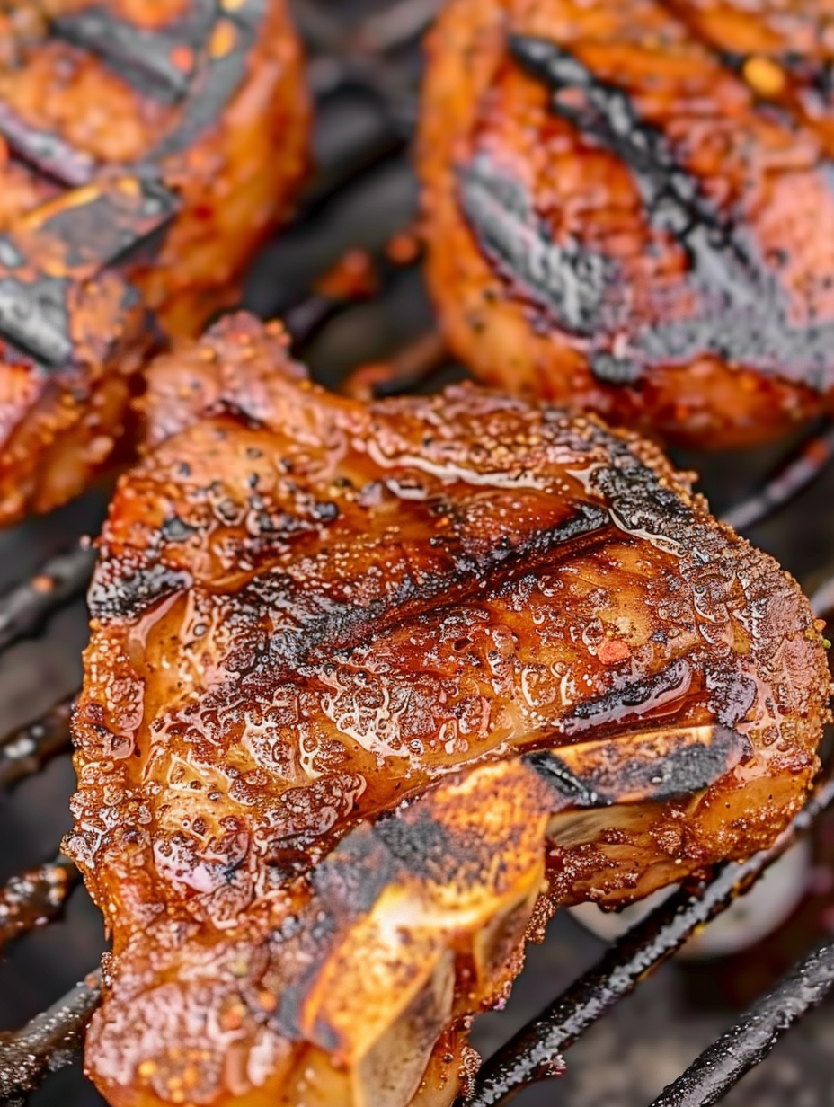 Brined pork chops ready for the grill