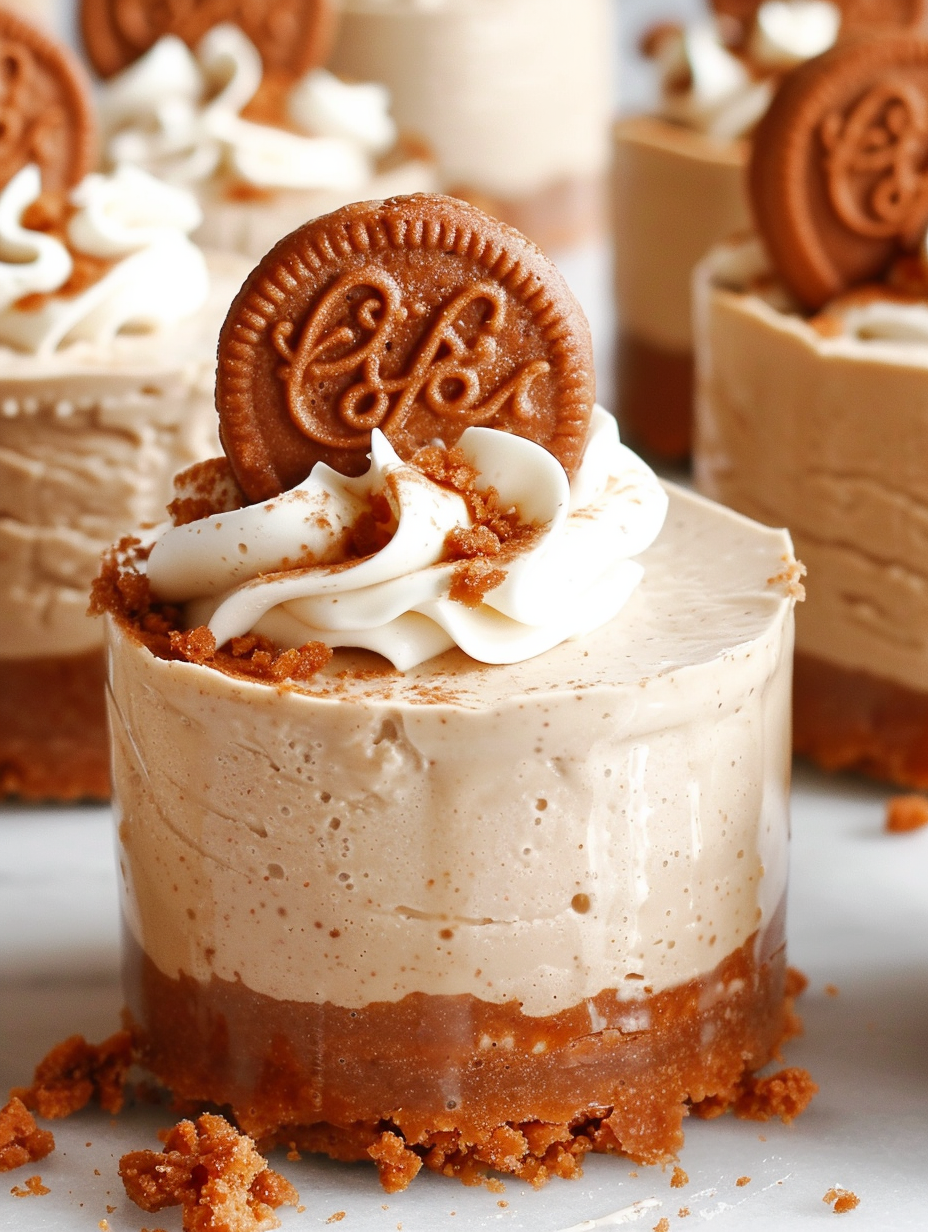 Mini Biscoff cheesecakes in push-up tin