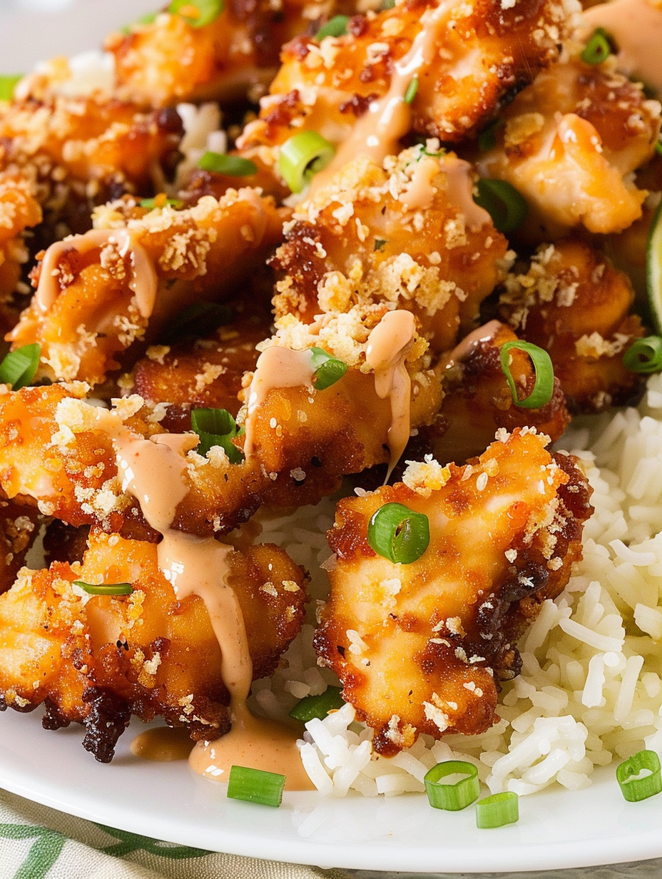 Crispy panko-coated chicken pieces in a skillet