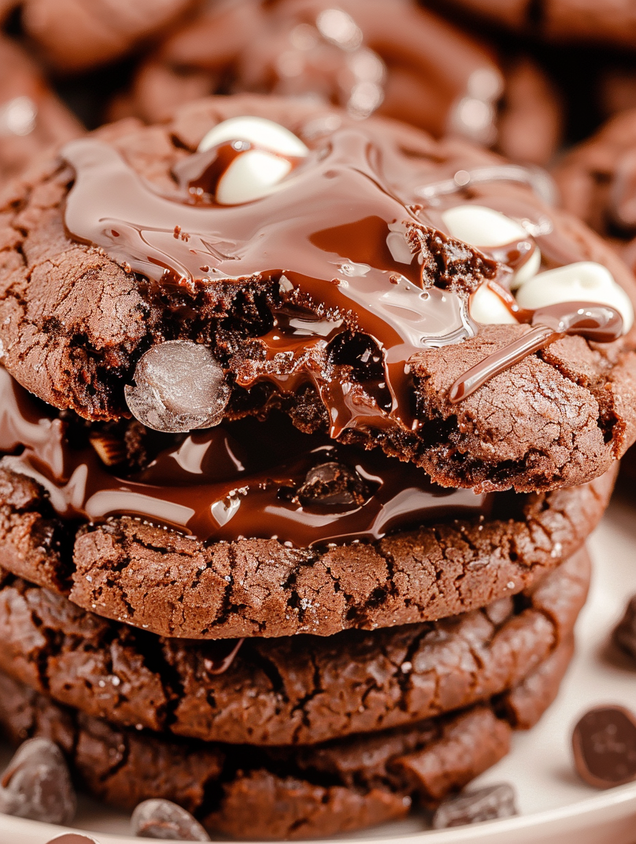 Plate of Double Chocolate Junior Mint Cookies