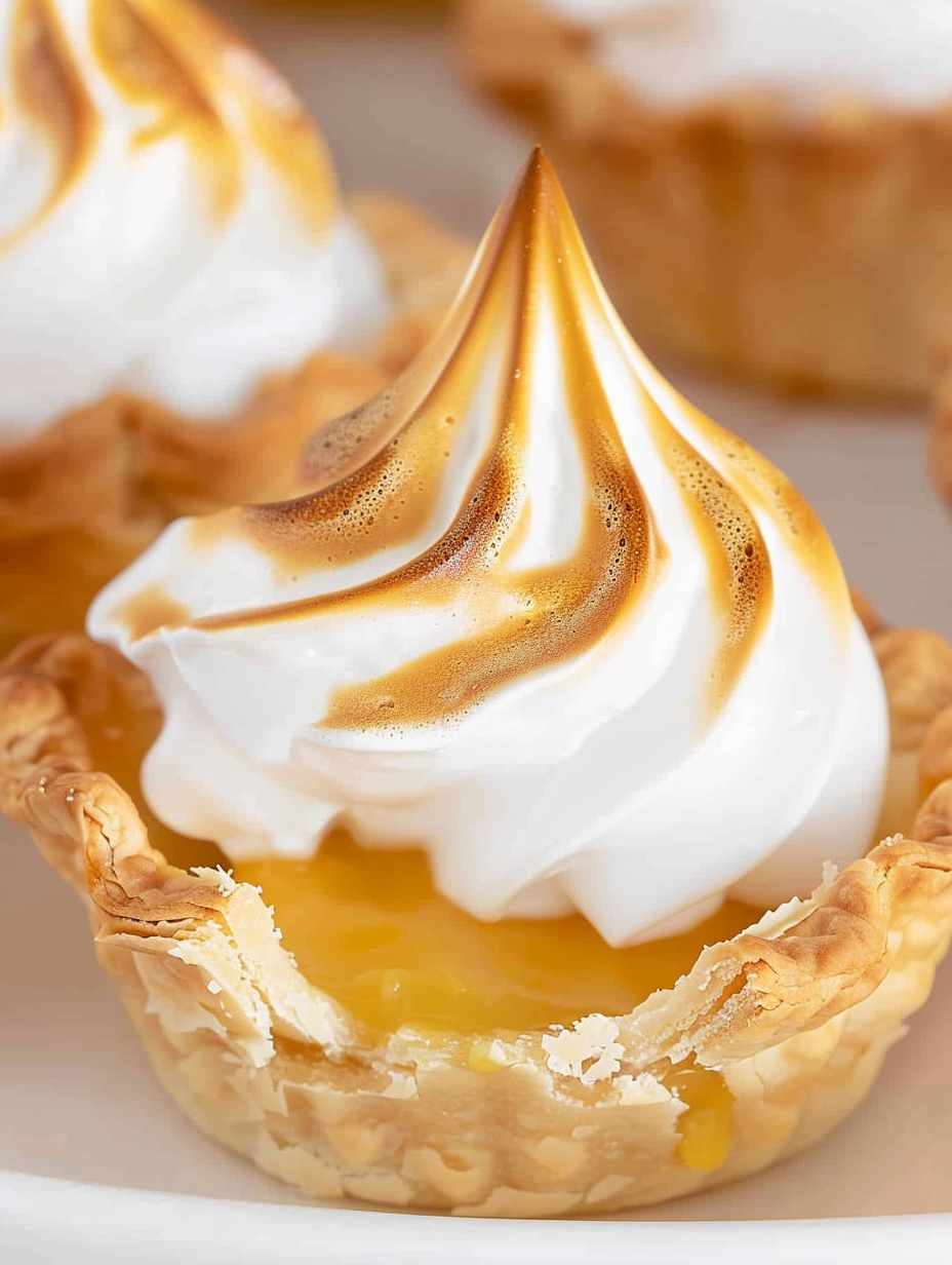 Close up of toasted meringue topping