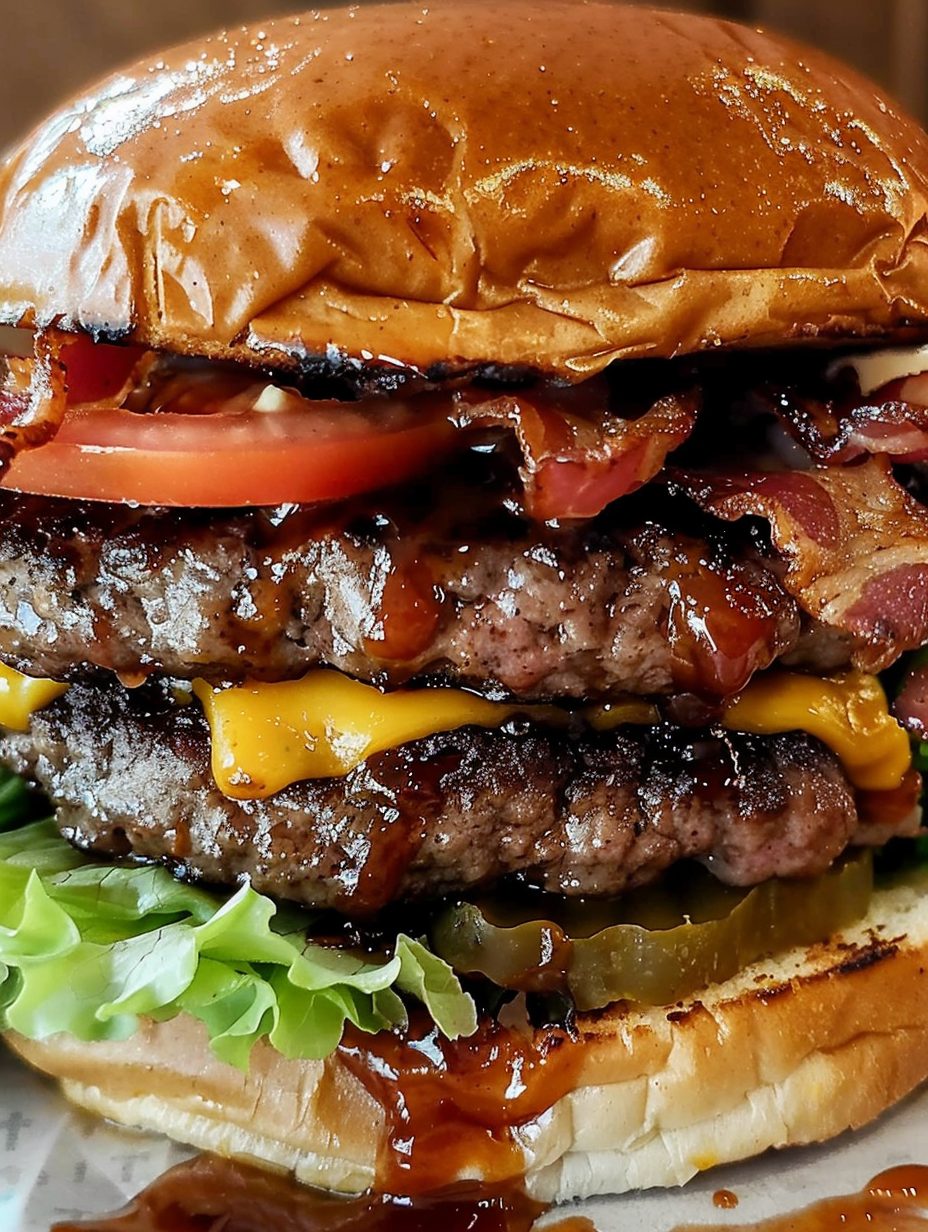 Smokehouse Bacon Bliss Burger on a plate