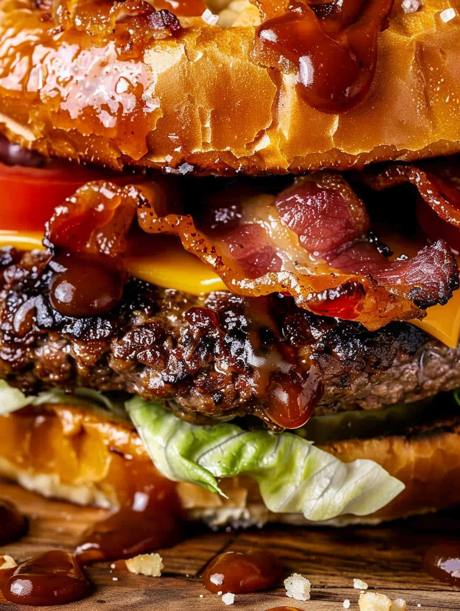 Ingredients laid out for Smokehouse Bacon Bliss Burger