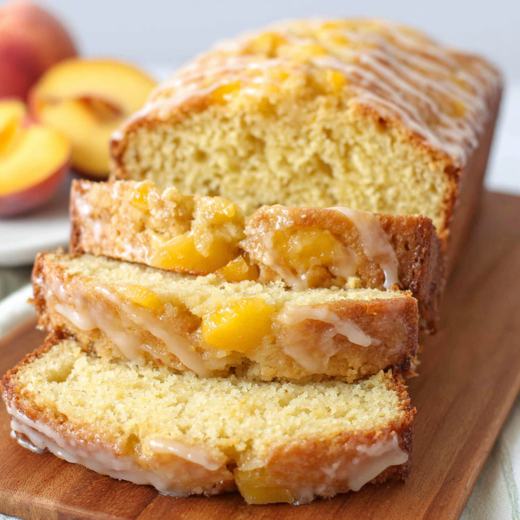 Glazed Fresh Peach Bread