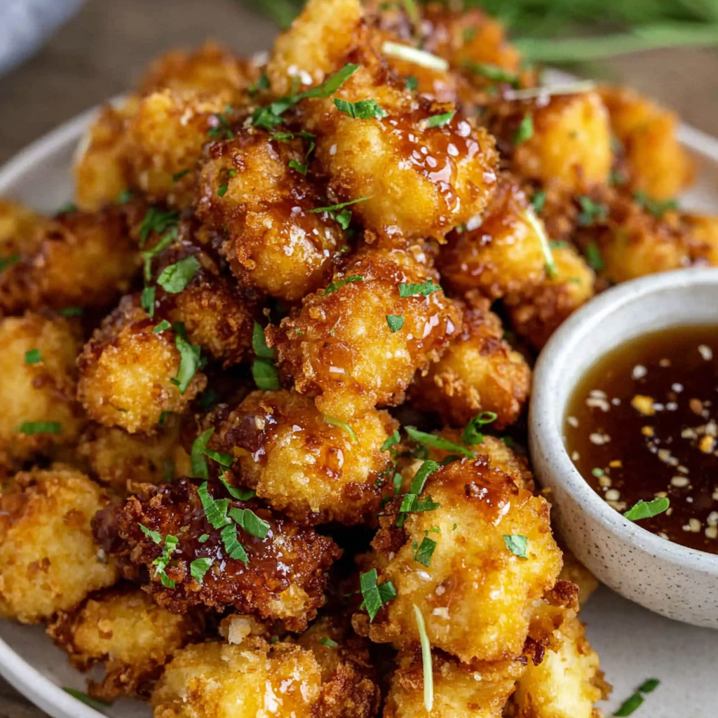 Hot Honey Popcorn Chicken Bites