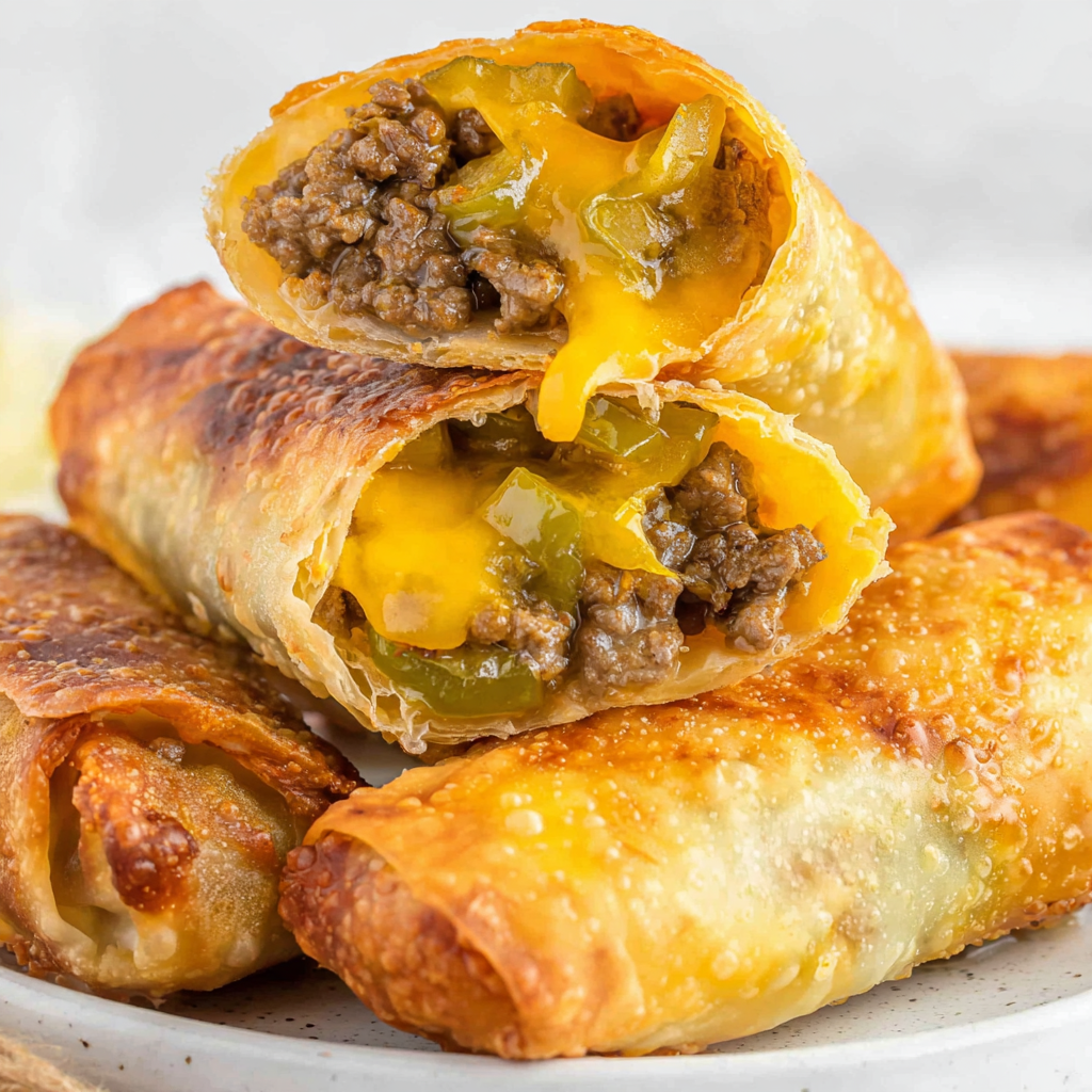 Air Fryer Cheeseburger Egg Rolls