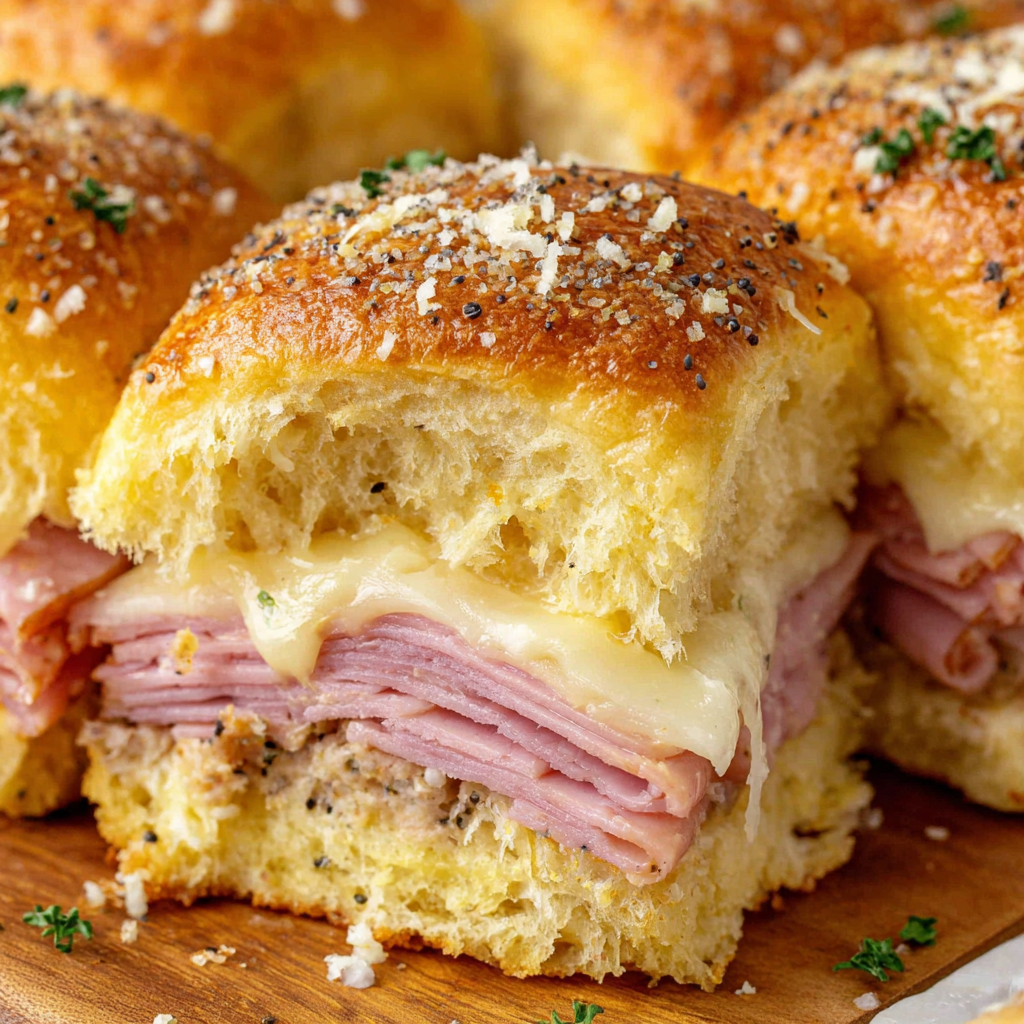 Ham and Cheese Sliders fresh from the oven