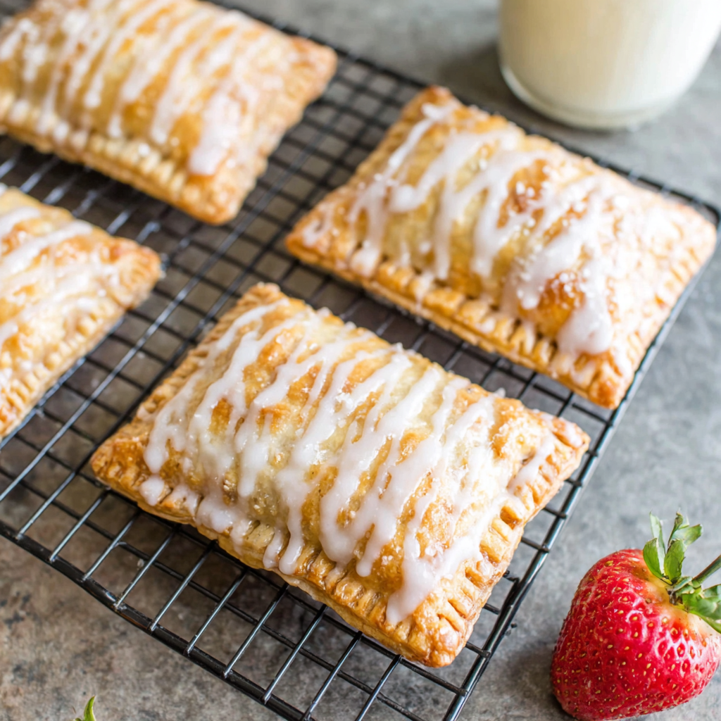 Sourdough pop tarts cooling on a rack