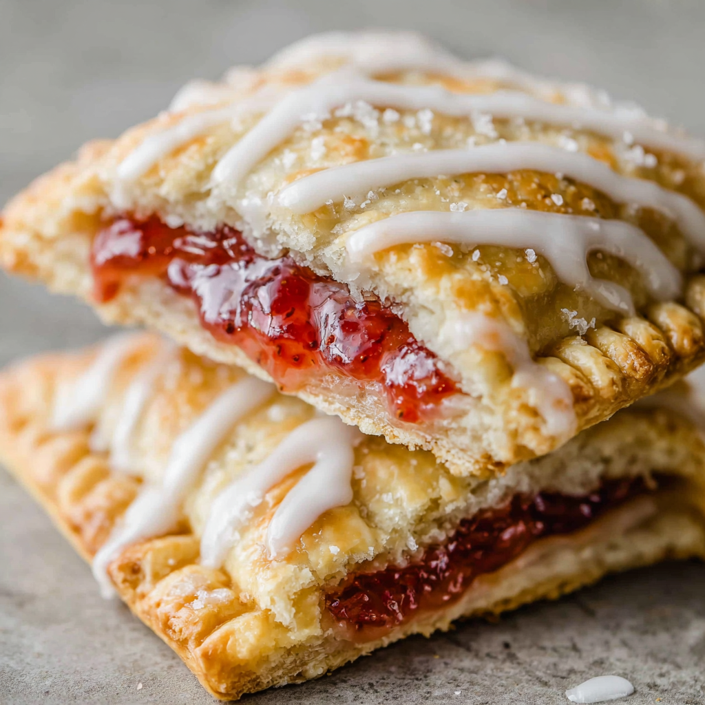 Close up of glazed sourdough pop tart