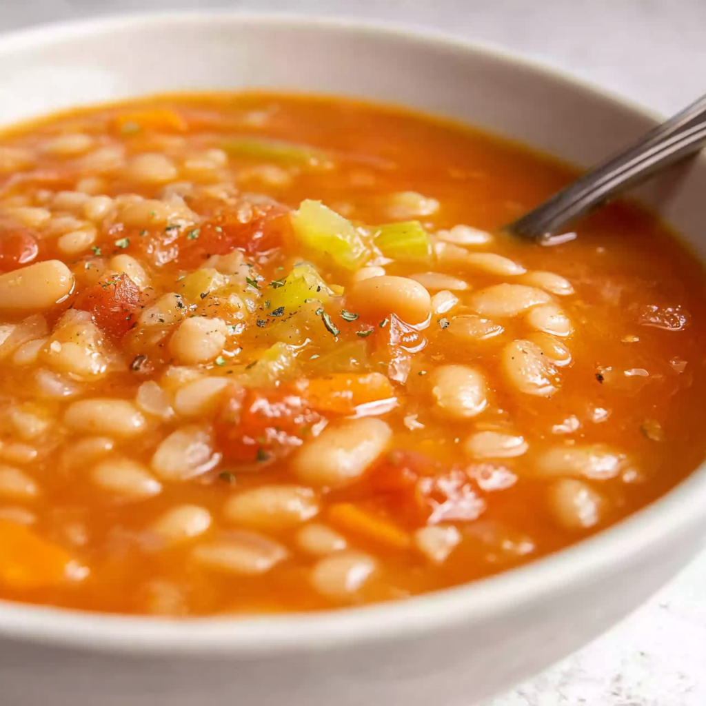 Greek White Bean Soup With Garlic & Lemon