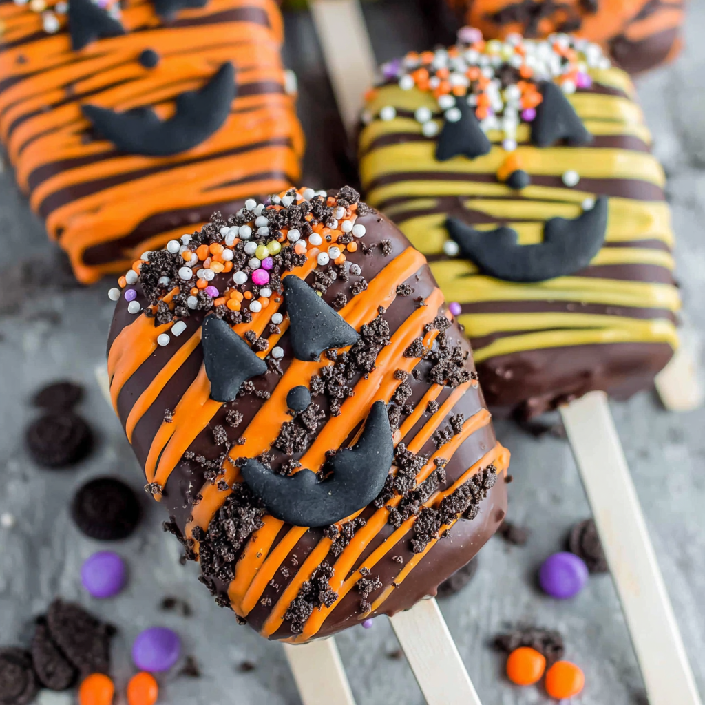 Halloween Chocolate Covered Apple Pops