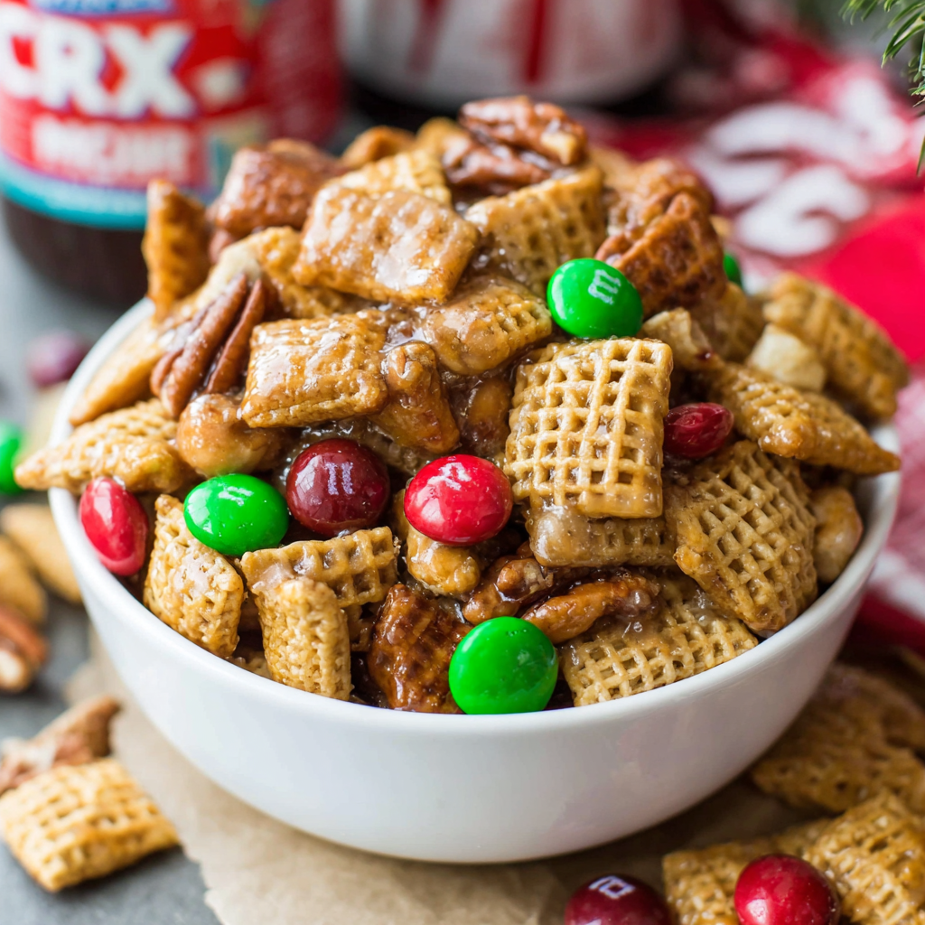 Sticky Sweet and Salty Chex Mix (Christmas Crack)