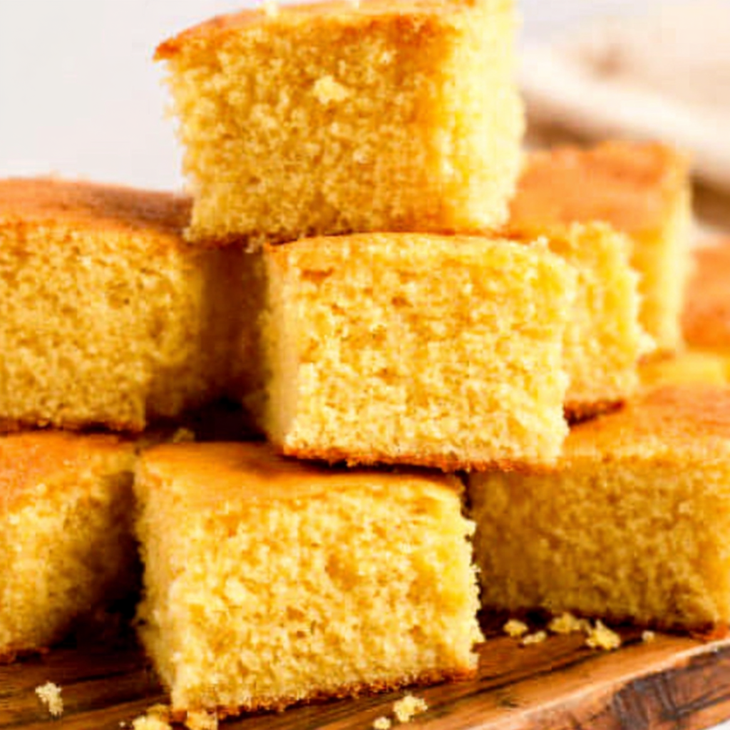 Sweet cornbread batter in a bowl