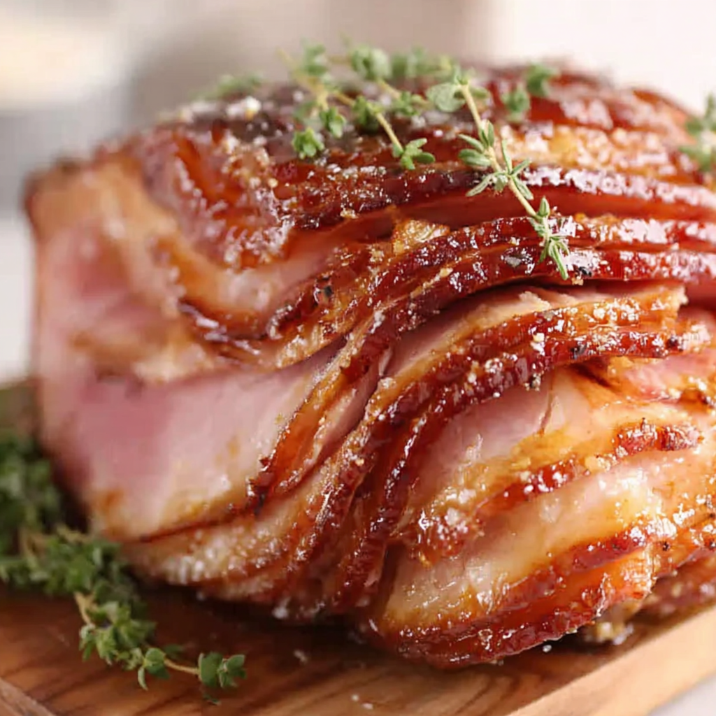 Juicy Bourbon Glazed Spiral Ham