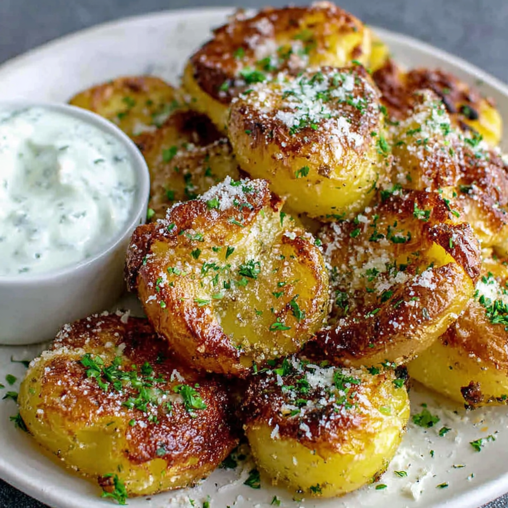 Tasty Parmesan Smashed Potatoes