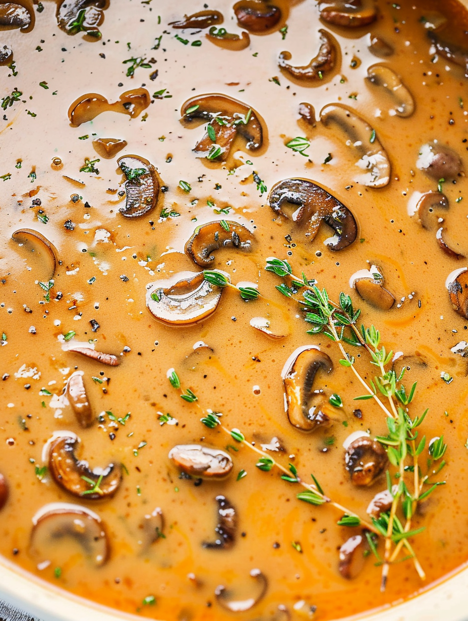 Sautéed mushrooms and onions in skillet