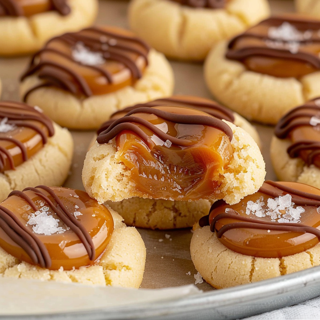 Twix Thumbprint Cookies