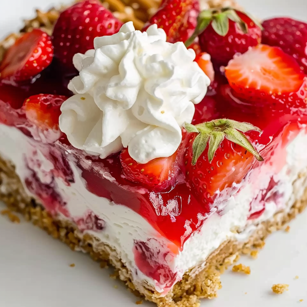 Strawberry Jello Pretzel Salad