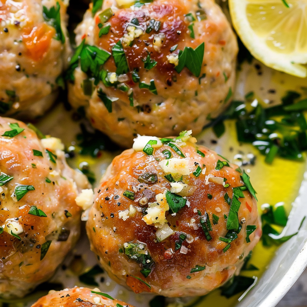 Baked Gluten Free Garlic Herb Turkey Meatballs